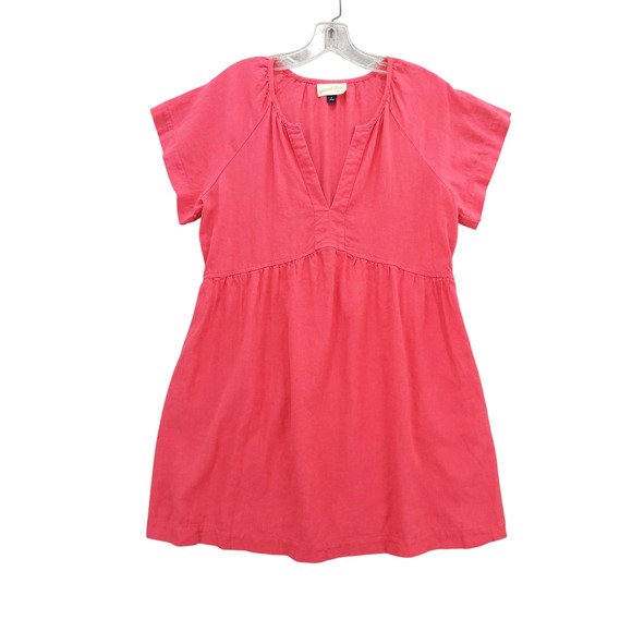 Universal Thread Mini Dress Linen Blend‎ V-Neck Short Sleeve Pockets Size S - Picture 1 of 7